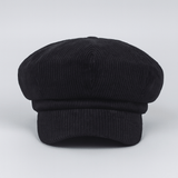 Casquette Plate Velours Homme Noir