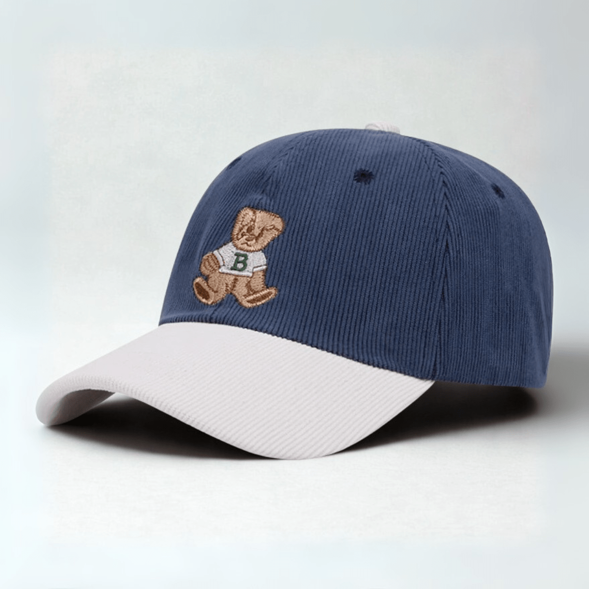 Casquette Velours Côtelé Homme Bleu Blanc