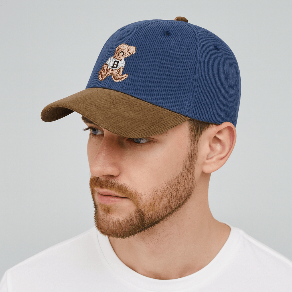 Casquette Velours Côtelé Homme Bleu Marron